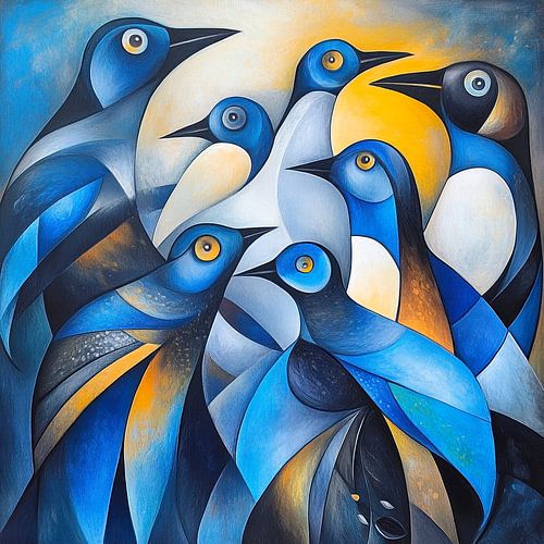 Blauwe vogels van Jutta Maria Pusl