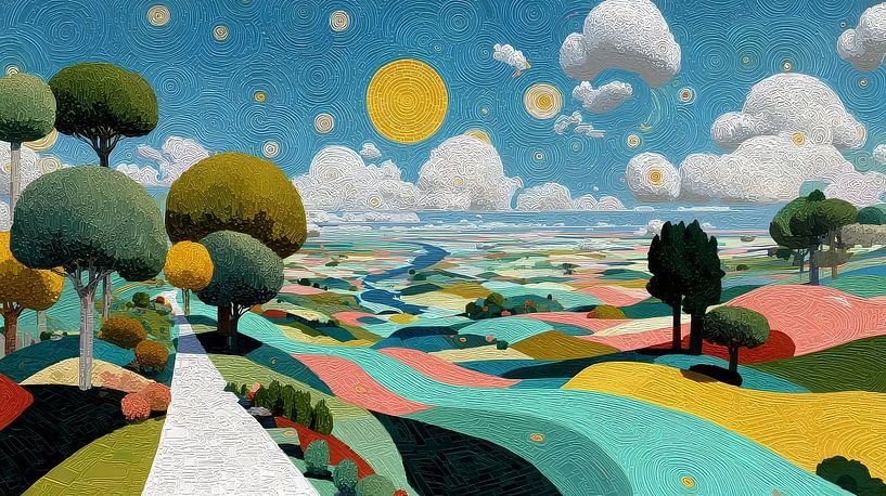 abstracte kunst met kleur landschap van Egon Zitter
