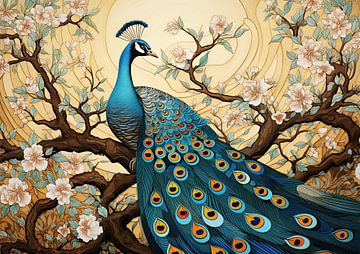 Painting Peacock by Blikvanger Schilderijen