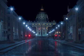 Photo de nuit de la basilique Saint-Pierre sur Dennis Donders