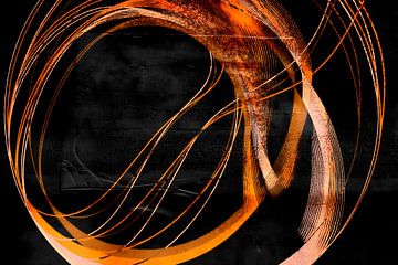 Golden Flow, modern en abstract in herfstkleuren van FRESH Fine Art