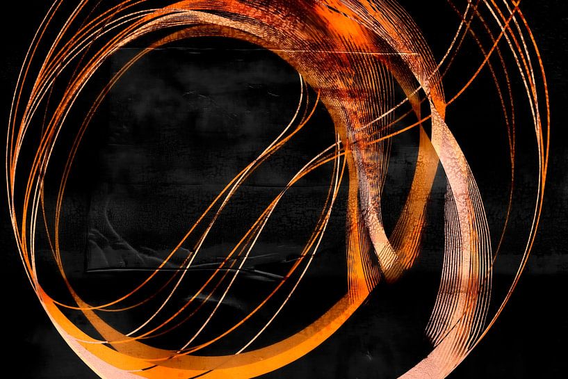 Golden Flow, modern and abstract in autumn colours by FRESH Fine Art