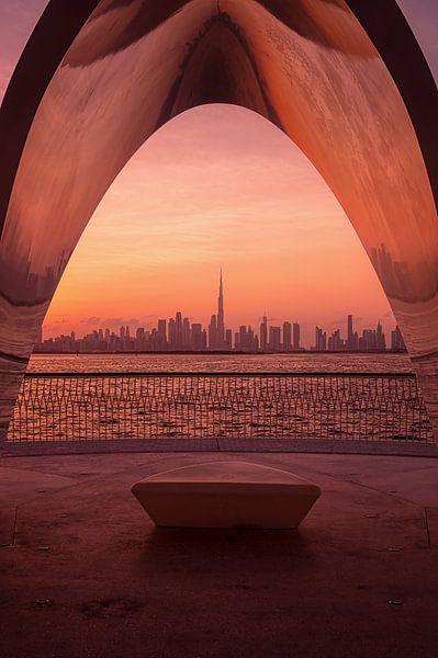 Beautiful sunset over Dubai by Leon Okkenburg