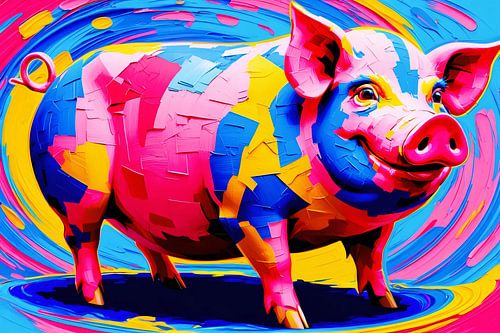 Kleurrijk abstract kunstvarken