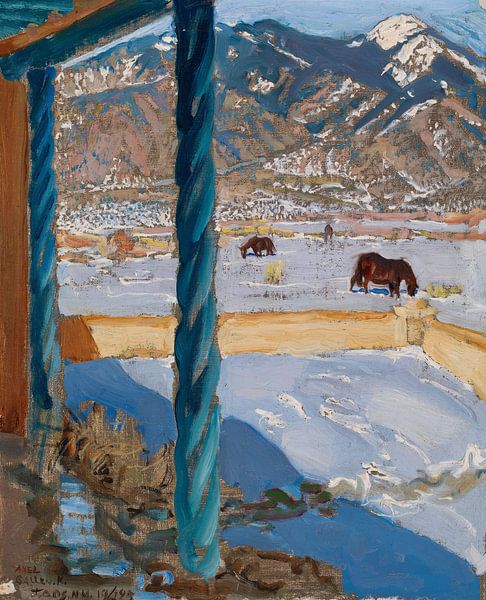 Taos-huis in zonlicht, 1925, Akseli Gallen-Kallela van Meesterlijcke Meesters