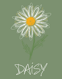 minimalist Daisy flower line art poster by moveit store