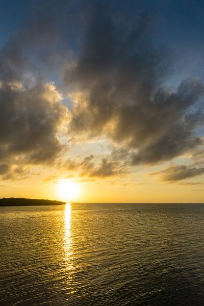 USA, Florida, Orange sunset reflecting in silent ocean water by adventure-photos
