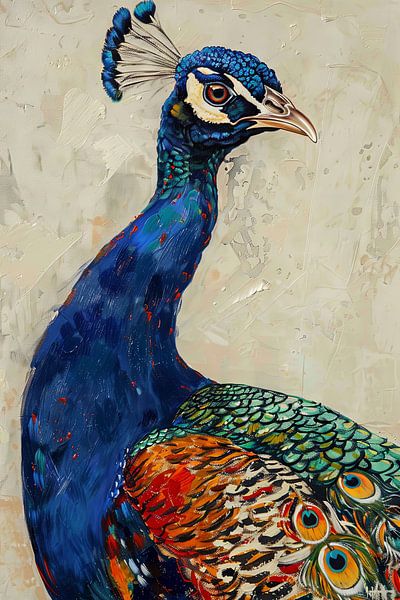 Blauer Pfau von Poster Art Shop