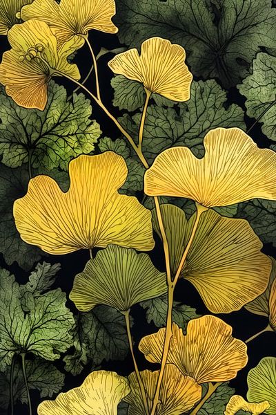Ginkgo Biloba nature art yellow #ginkgo by JBJart Justyna Jaszke