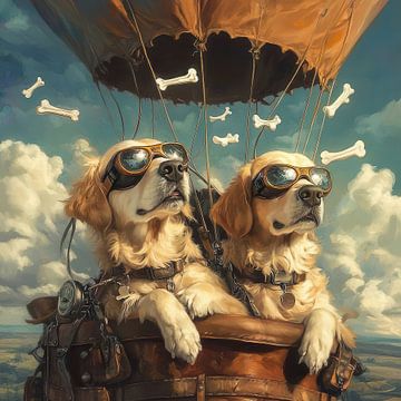 Golden retrievers op avontuur van Lauri Creates