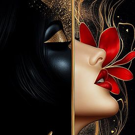 goud - zwart - rood van Gelissen Artworks