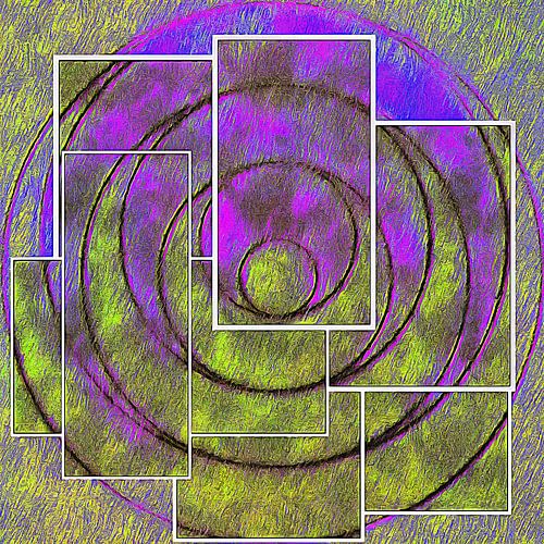 Groene en paarse engel