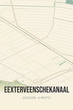 Vintage landkaart van Eexterveenschekanaal (Drenthe) van MijnStadsPoster