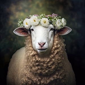 Moutons Flower Power sur Vlindertuin Art