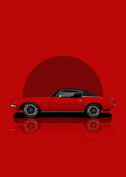 Kunst 1970 Chevrolet Camar Rot von D.Crativeart