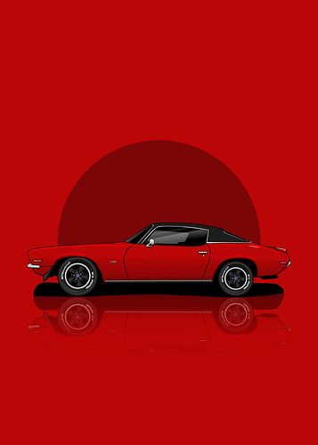 Art 1970 Chevrolet Camar Red