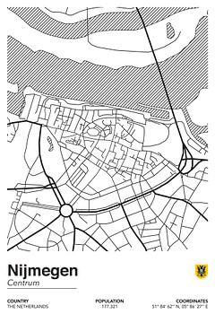 City map of Nijmegen by Walljar
