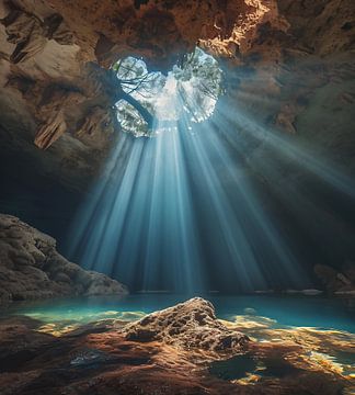 Beam of light on the water by fernlichtsicht