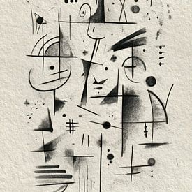 Abstraktes Gesicht mit verspielten Linien von Joriali Abstrakte Kunst