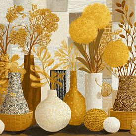 Golden Blooms by Eye catching paintings