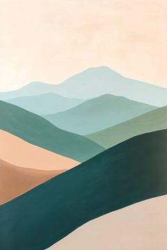Heuvelachtig landschap abstract van Poster Art Shop
