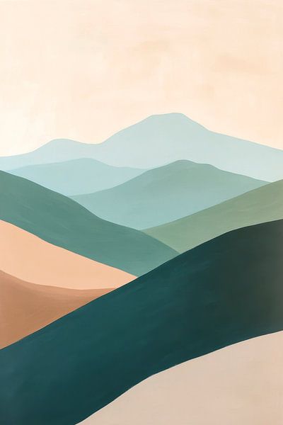 Hügellandschaft abstrakt von Poster Art Shop