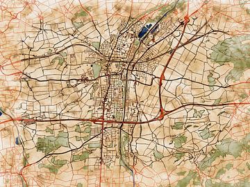 Kaart van Sankt Pölten in de stijl 'Serene Summer' van Maporia