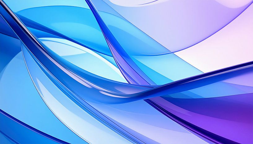 Blaue Seide mit Farben und Wellen von Mustafa Kurnaz