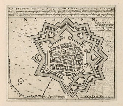 Oude kaart van Naarden van omstreeks 1720