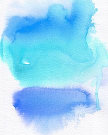 Abstract colorful watercolor in blue colors. by Dina Dankers