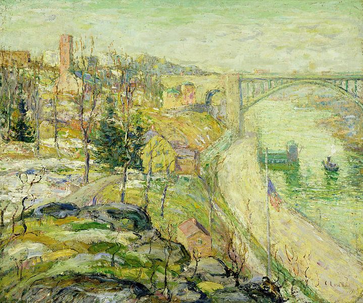 Ernest Lawson-Washington Bridge, New York City by finemasterpiece