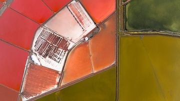 Salt pans from the air in abstract colours by Ewold Kooistra