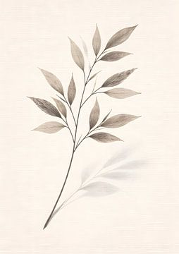 Japandi Minimal Botanical Landscape Art by irgian firmansyah