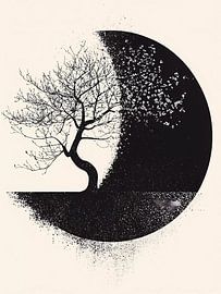 Arbre de lune art minimal sur haroulita