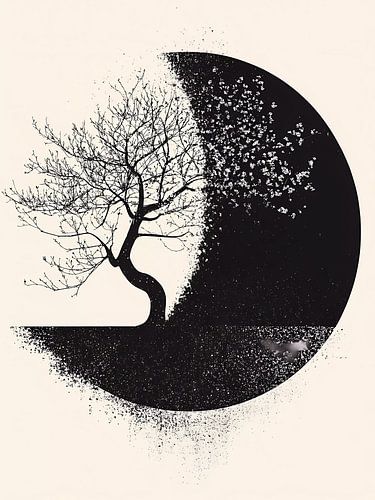 Maanboom minimale kunst