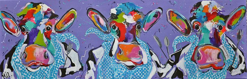 - Trois vaches en fête par Kunstenares Mir Mirthe Kolkman van der Klip
