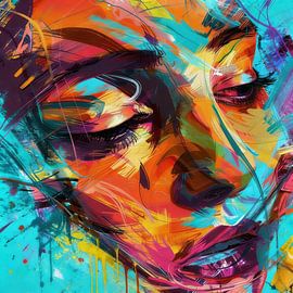 Farbtrance — Un visage en mouvement lumineux sur ART AKON