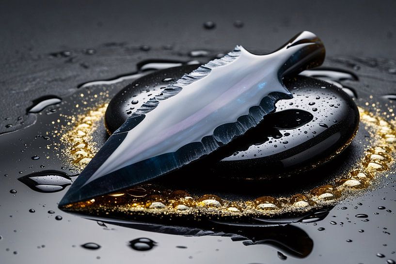 Shiny obsidian arrowstone by Art & Soul Creations