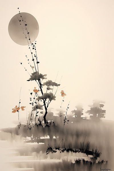 Taupe &amp; Beige Painting by ARTEO Paintings