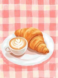 Petit-déjeuner avec café et croissant sur IamHome Studio