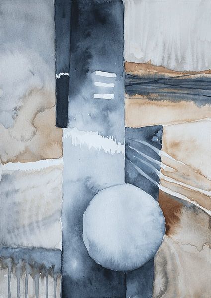 navy beige watercolor by Ela Szczepaniak
