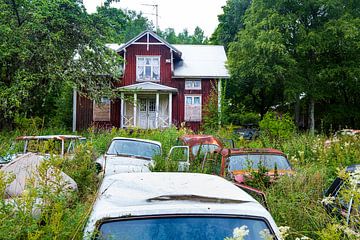 Bastnas Autokerkhof omgeving Tocksfors in Zweden van Evert Jan Luchies