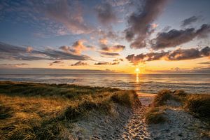 Coucher de soleil sur l'île Sylt sur Achim Thomae