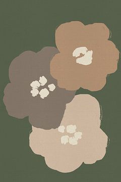 Minimalistische bloemen in Pop Art-esthetiek van Abstract Minimalist Art