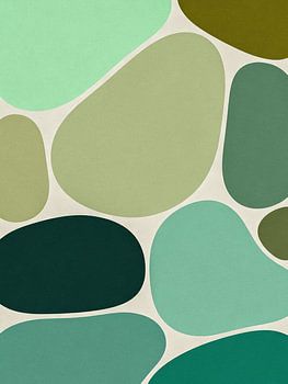 Minimalist Abstract Sage Green Forest - Organic Green Pebble