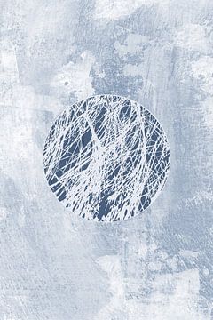 Ikigai. Abstract minimalist  Zen art. Japandi style in blue by Dina Dankers