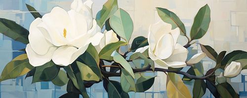 Magnolia Branches in Bloom