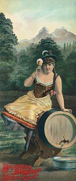Henry Jerome Schile - Beiers hoogland biermeisje (1886) van Peter Balan