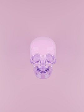 Glazen paarse schedel van Tom IJmker