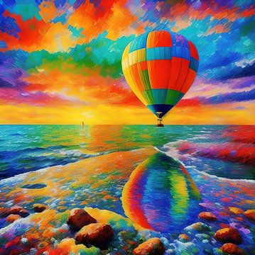 Kleurballon reflectie van Gert-Jan Siesling
